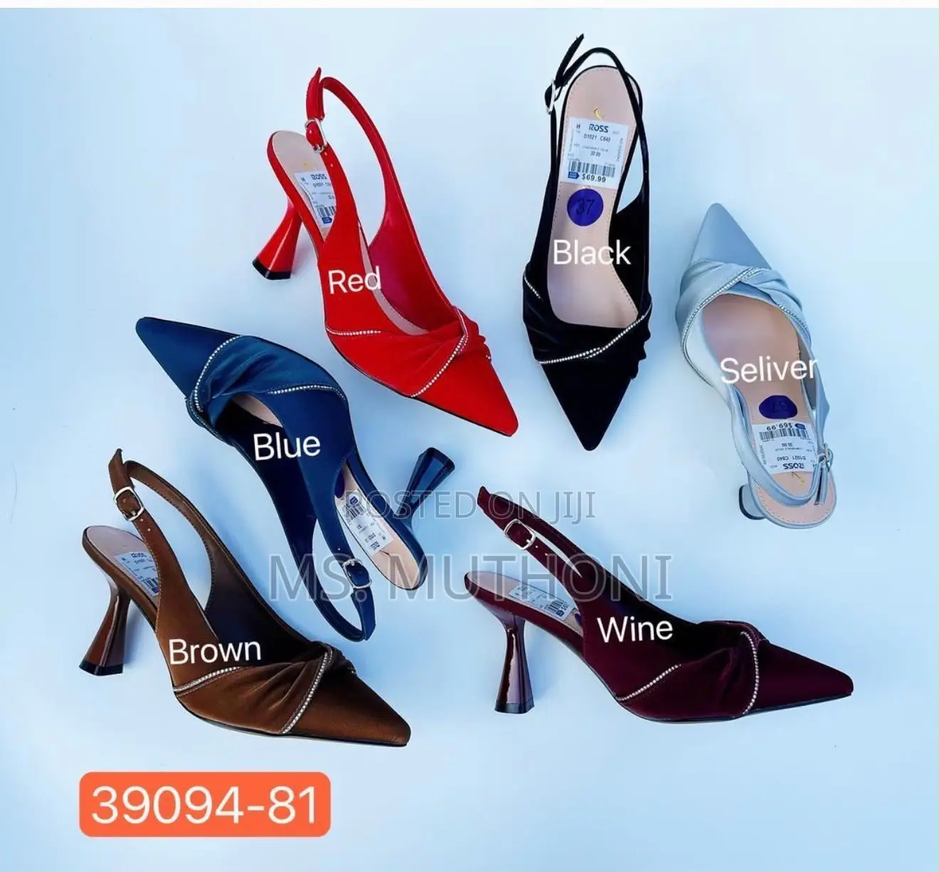Elegant Pointed-Toe Slingback Kitten Heels