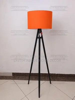 Orange Tripod Floor Lamp – Modern Standing Lamp