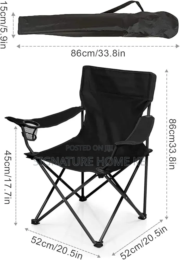 Camping Chair With Armrest and Cup Holder