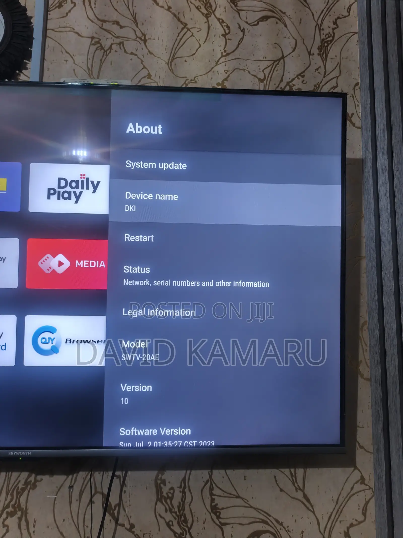 Skyworth 55" Smart Android TV (SWTV-20AE) - Clean