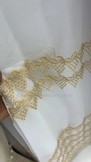 Gold Sheers and White for Sitting Room