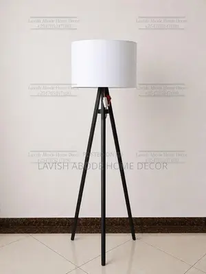 White Tripod Floor Lamp With Black Stand – Modern Standing Lamp
