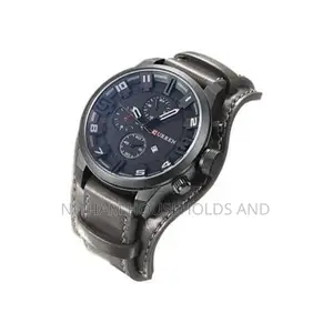 Curren 8225 Leather Quartz Brown Business Watch for Men