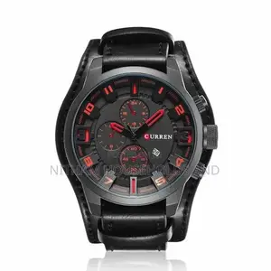 Curren 8225 Leather Quartz Brown Business Watch for Men