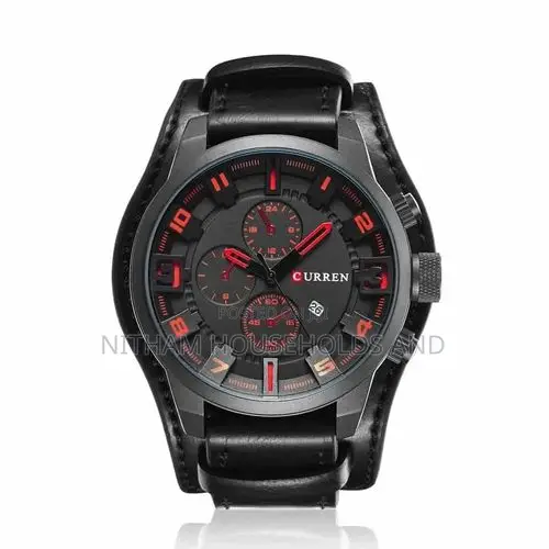 Curren 8225 Leather Quartz Brown Business Watch for Men