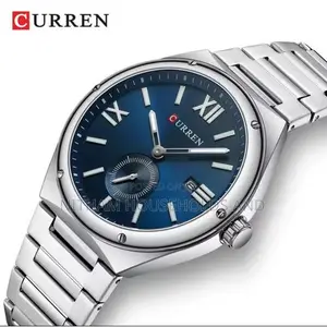 Curren 8471 Analog Watch Men Silver Blue