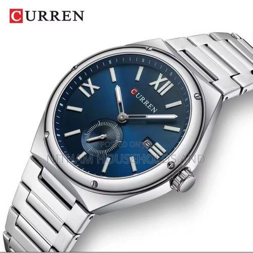Curren 8471 Analog Watch Men Silver Blue