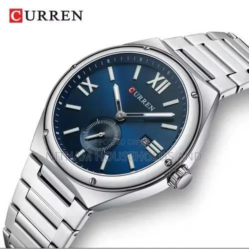Curren 8471 Analog Watch Men Silver Blue
