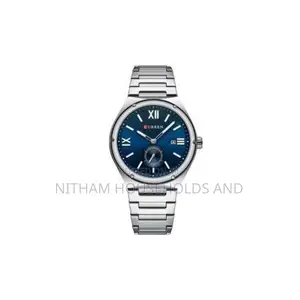 Curren 8471 Analog Watch Men Silver Blue