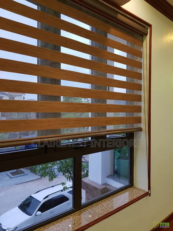 Light Brown and Dark Brown, Good Masterpiece Horizontal Office Blinds