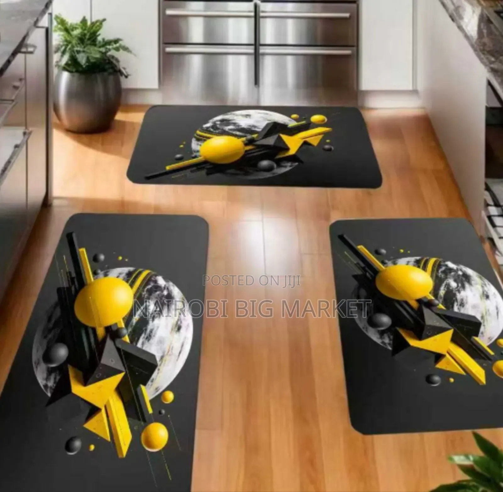 3 PCS Unblinded Rubber Kitchen Mats