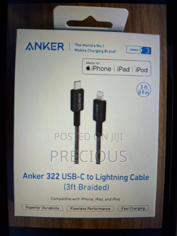 Anker 322 USB-C to USB-C Cable (3ft Braided) Black