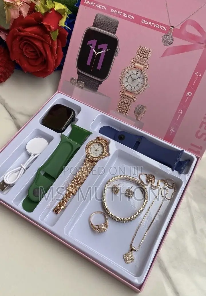 A58 Plus 6-in-1 / 7-in-1 Luxury Women's Smartwatch Gift Set