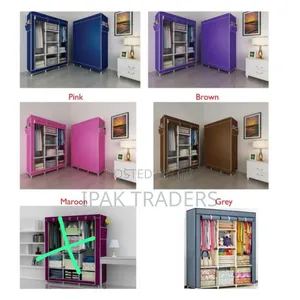 Portable Metallic Wardrobe*Color Grey, Maroon, Blue*