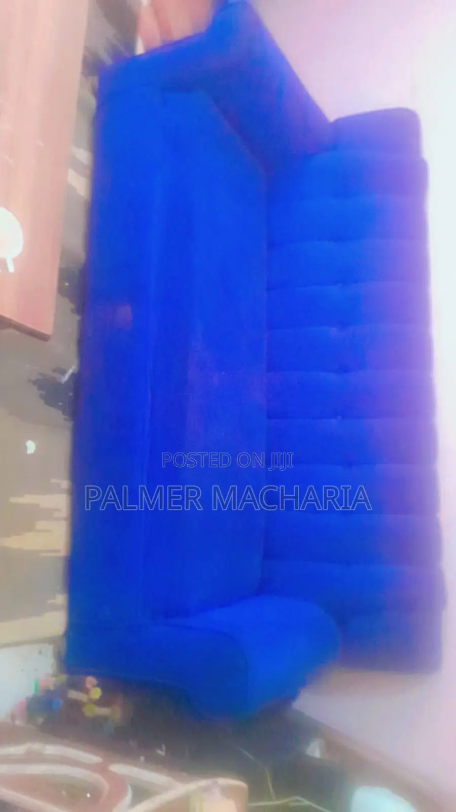 Blue Three Seater Sofa Set