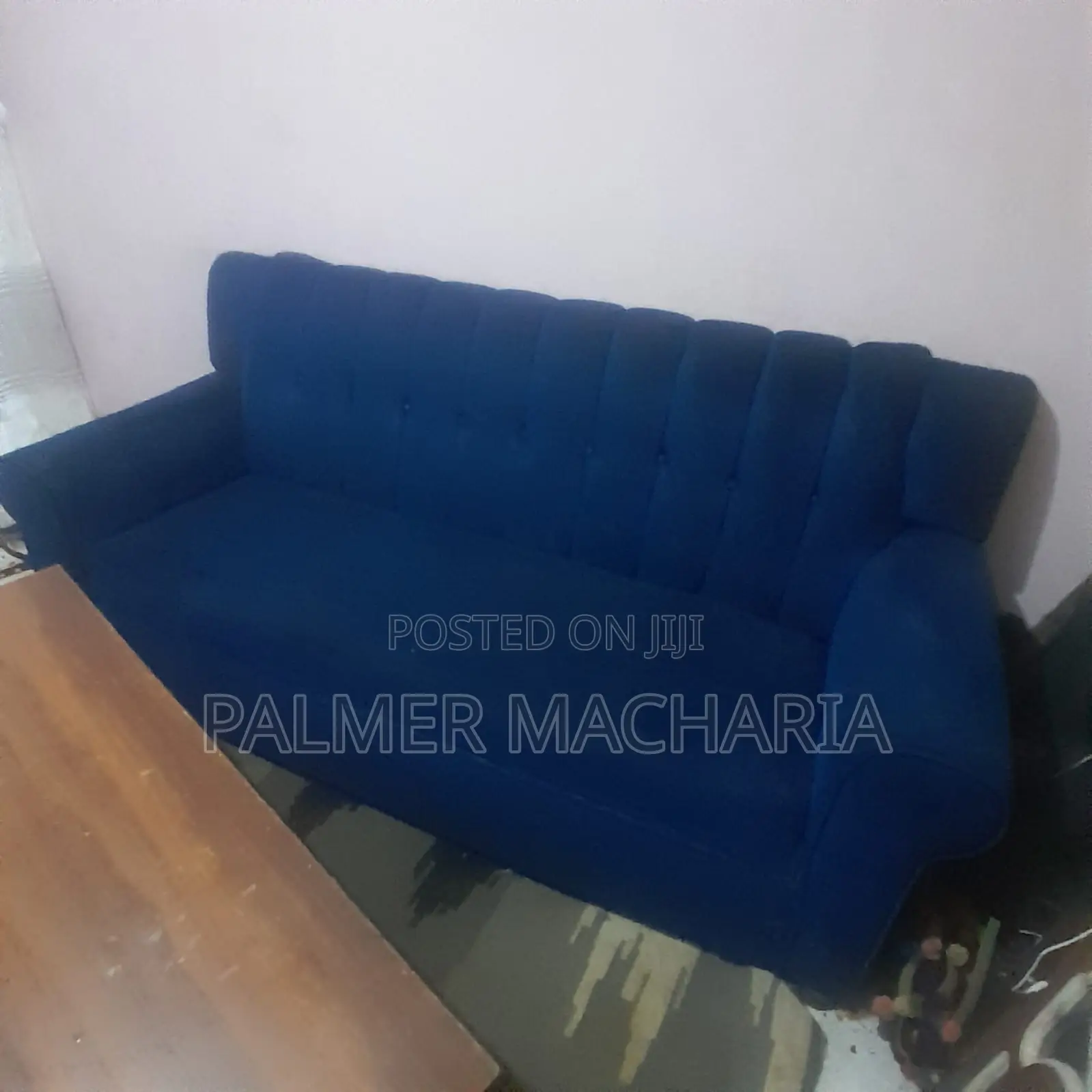 Blue Three Seater Sofa Set