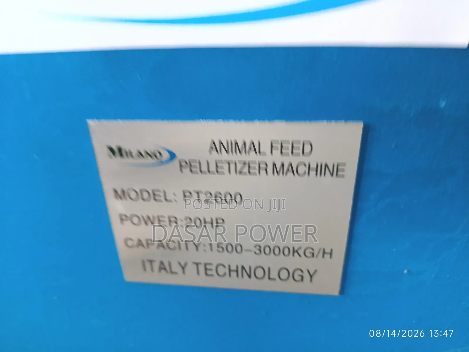 Milano Italia PT2600 Animal Feed Pelletizer Machine