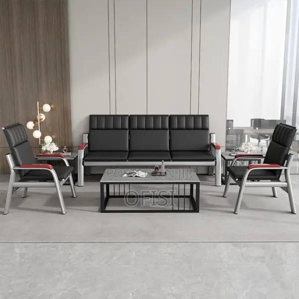 Office Sofa; 5-Seater Office Leather Lobby Sofa