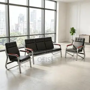Office Sofa; 5-Seater Office Leather Lobby Sofa
