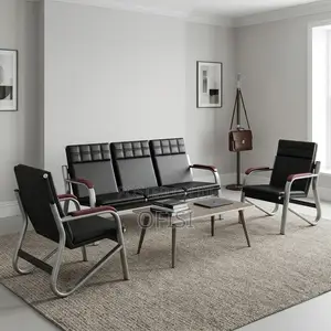 Office Sofa; 5-Seater Office Leather Lobby Sofa