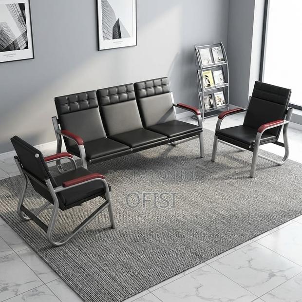 Office Sofa; 5-Seater Office Leather Lobby Sofa