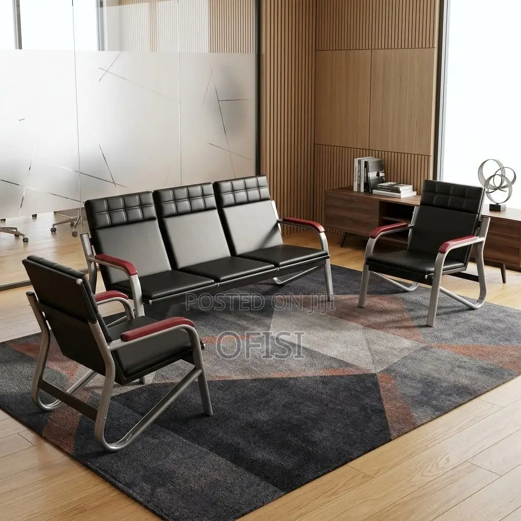 Office Sofa; 5-Seater Office Leather Lobby Sofa