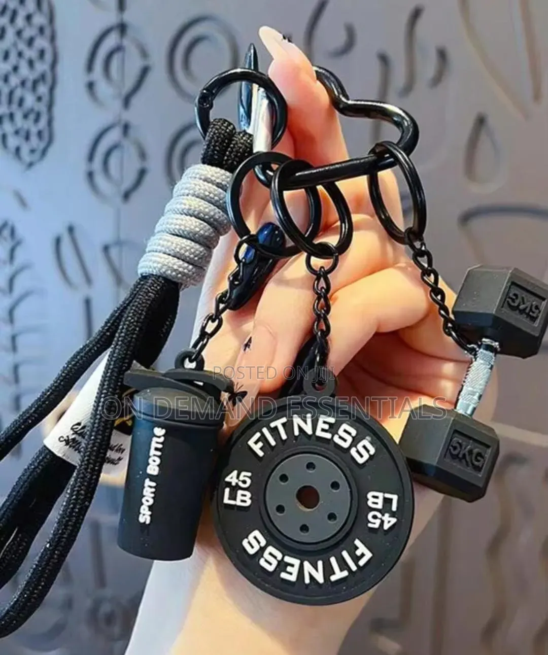 Unisex Mini Fitness Design Keychain Accessory