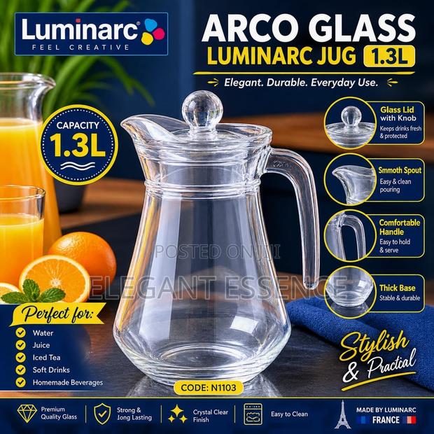 1.3l Luminarc Glass Jug - main view