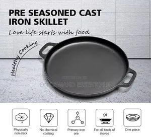 33cm Pre-Seasoned Skillet Cast Iron/Griddle Pan