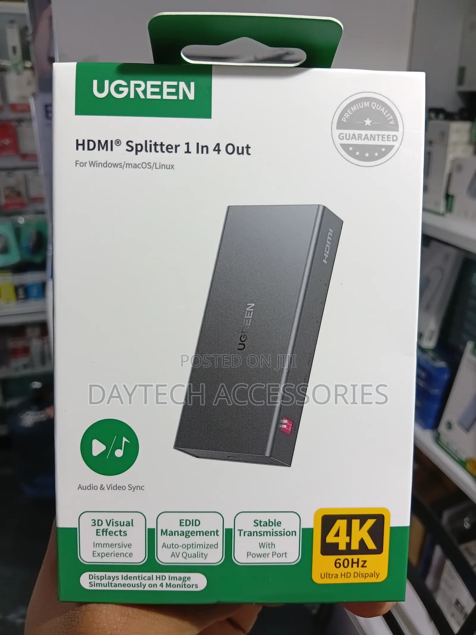 UGREEN HDMI Splitter 1 in 4 Out at 60Hz 18Gbps - Black