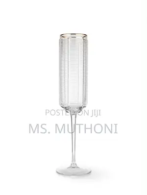 6 PCs Premium, High-Quality Ribbed Champagne Flutes