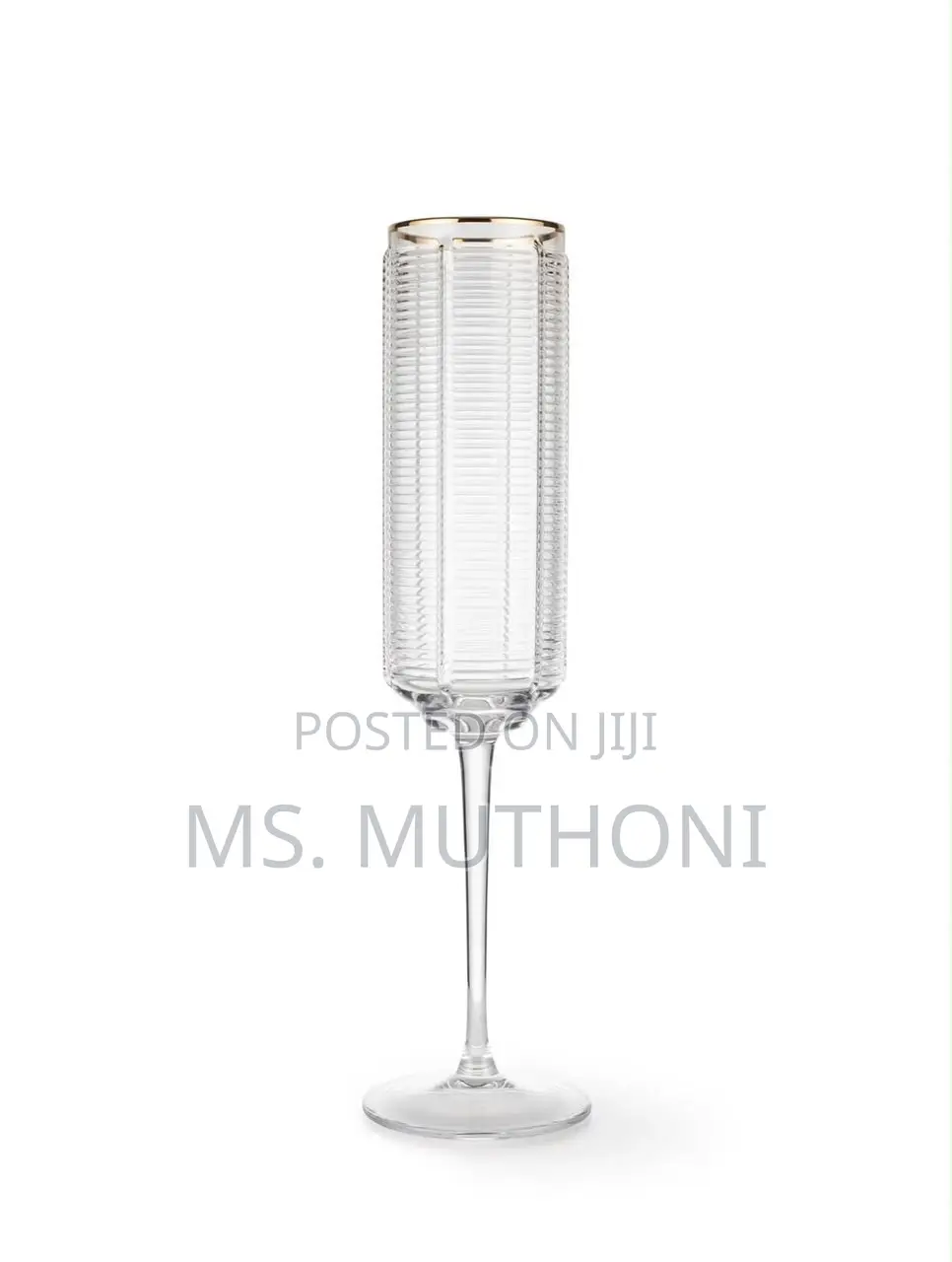 6 PCs Premium, High-Quality Ribbed Champagne Flutes