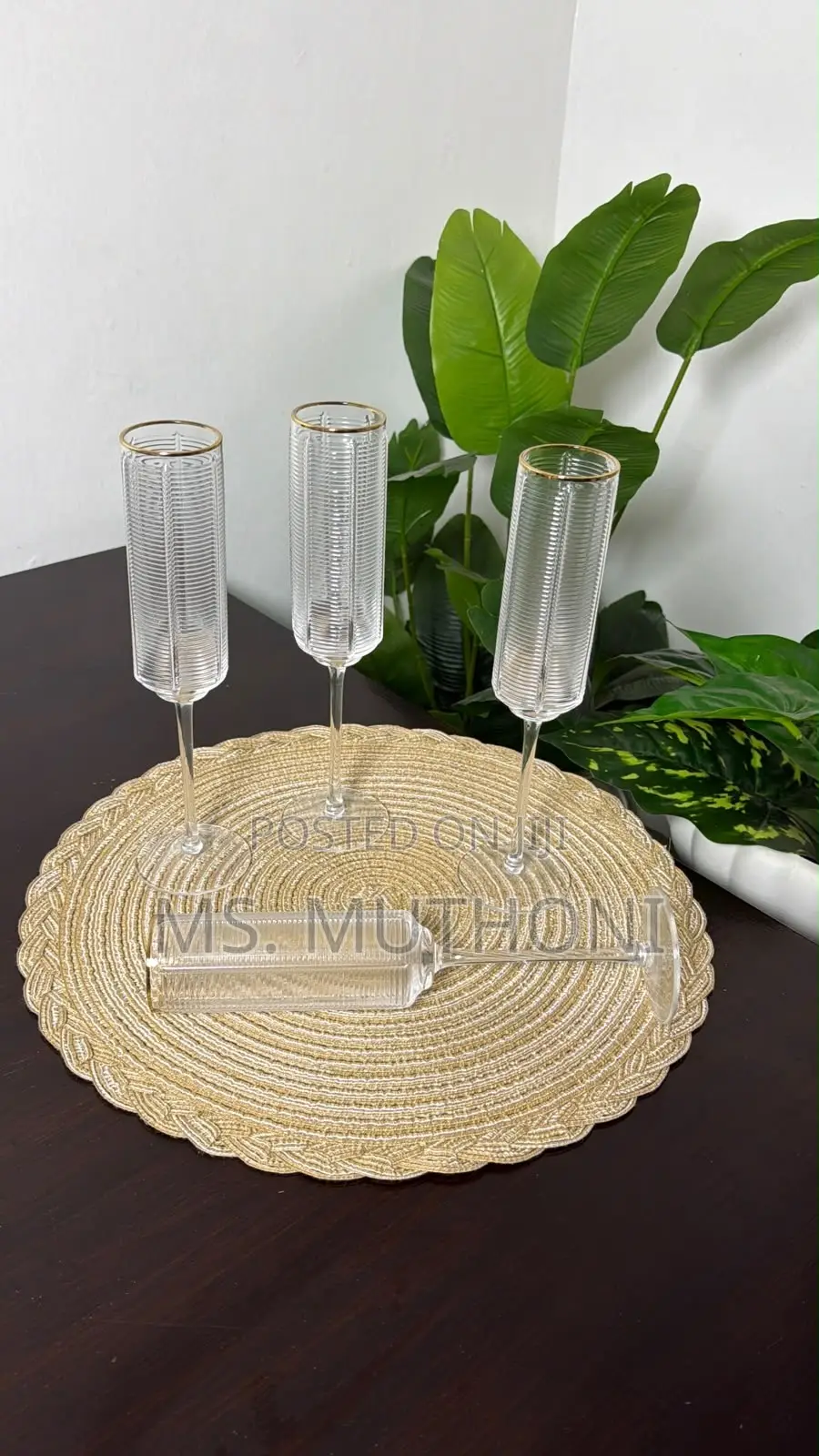 6 PCs Premium, High-Quality Ribbed Champagne Flutes