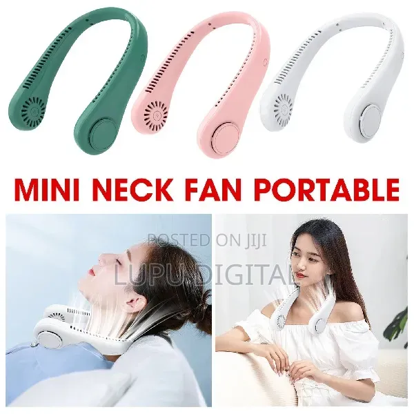 Mini Portable Neck Fan Colours; White, Blue, Green, Black Pink