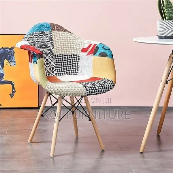 Home Chairs; Long Multi Colored Eames Dining Chair