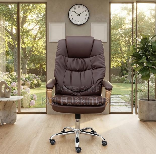 Office Chair; Managers High Back Leather Office Chairs - thumbnail 4