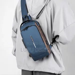 Men's Chest Bag With Password Lock Anti-Theft Riding Bag