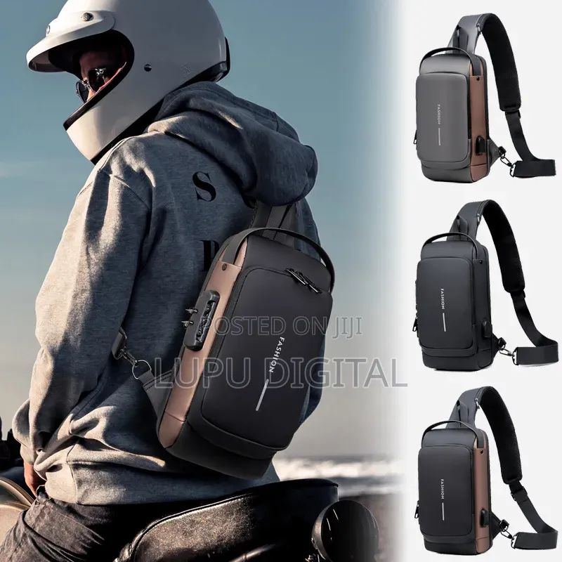 Men's Chest Bag With Password Lock Anti-Theft Riding Bag