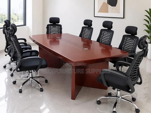 6 Seater Mahogany Boardroom Table Nairobi | Premium Conference Table - thumbnail 2