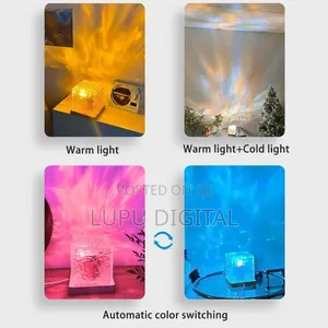 Water Ripple Projector 3/16 Colors Lamp Flame Crystal Lamp Decoration