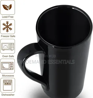 Black Long Ceramic Mugs 500ml Available