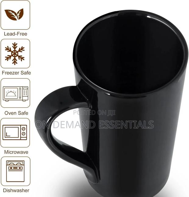 Black Long Ceramic Mugs 500ml Available - thumbnail 2
