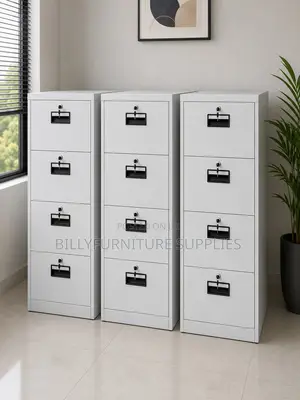 Heavy-Duty 4-Drawer Filing Cabinet | Lockable Steel Office Storage