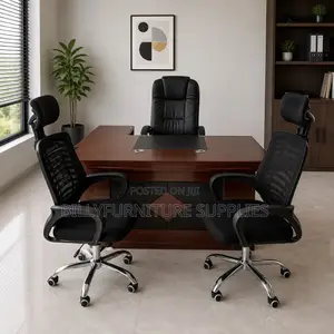 Complete Office Furniture Set | Desk With Office 2 Visitor Chairs