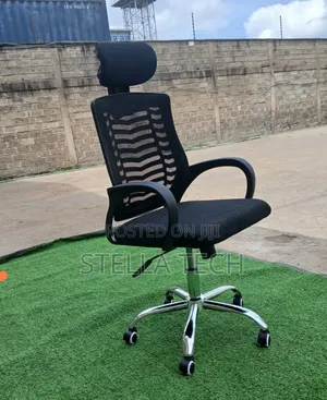 Secretarial Mesh Office Chair With Headrest