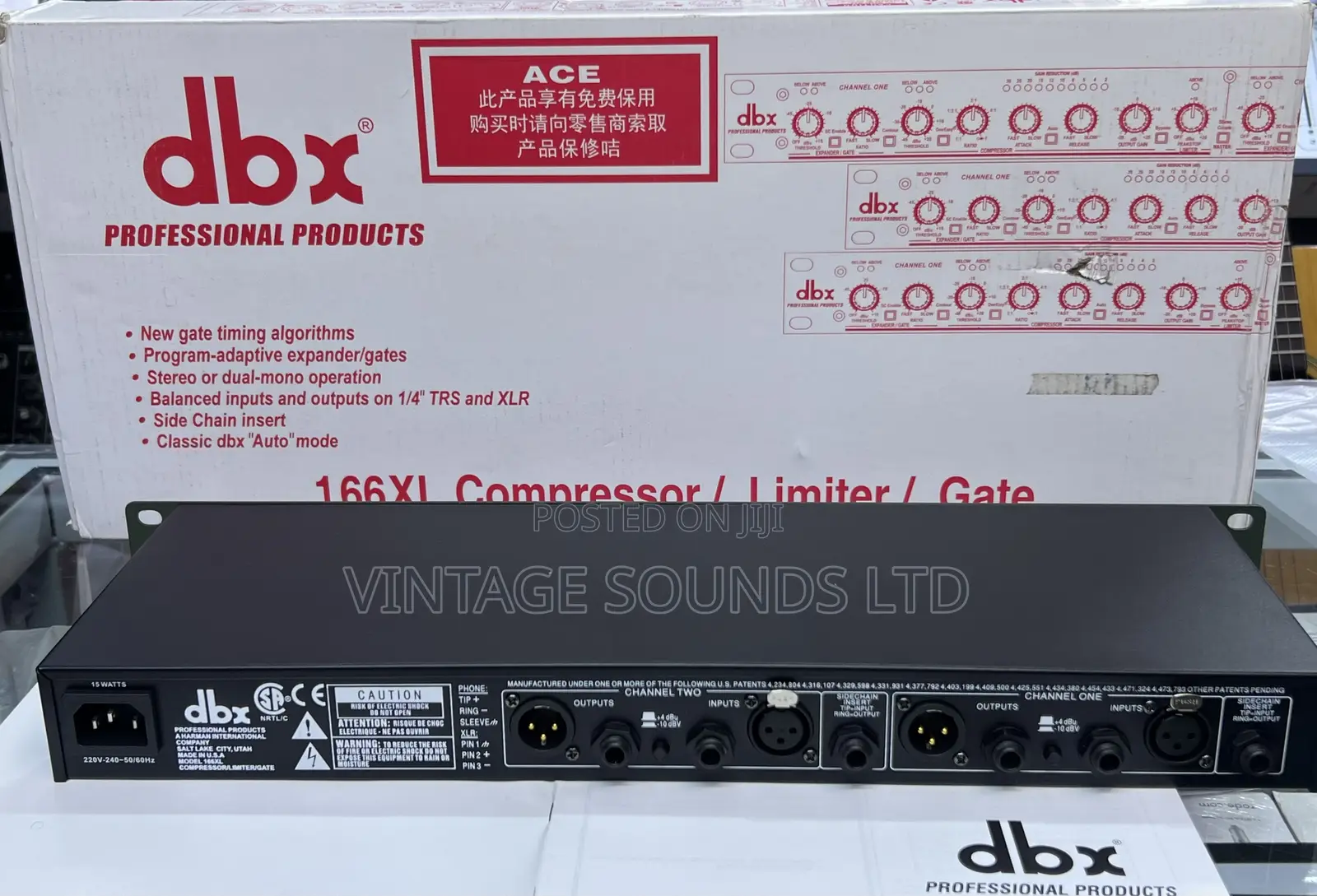 DBX 166XL Dual-Channel Compressor / Expander / Gate / PeakStop Limiter