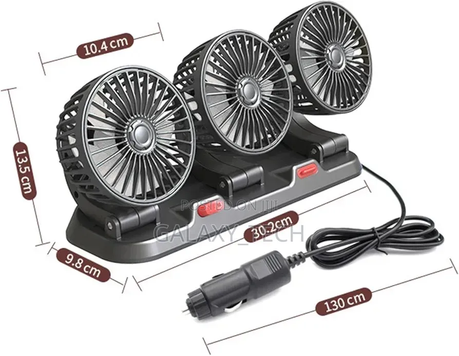3 Head Car Cooling Fan 24V