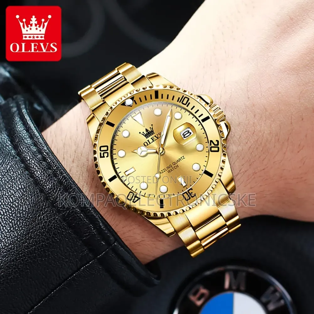 Olevs Gents Executive Designer Fashion Watches Rotating Bezel