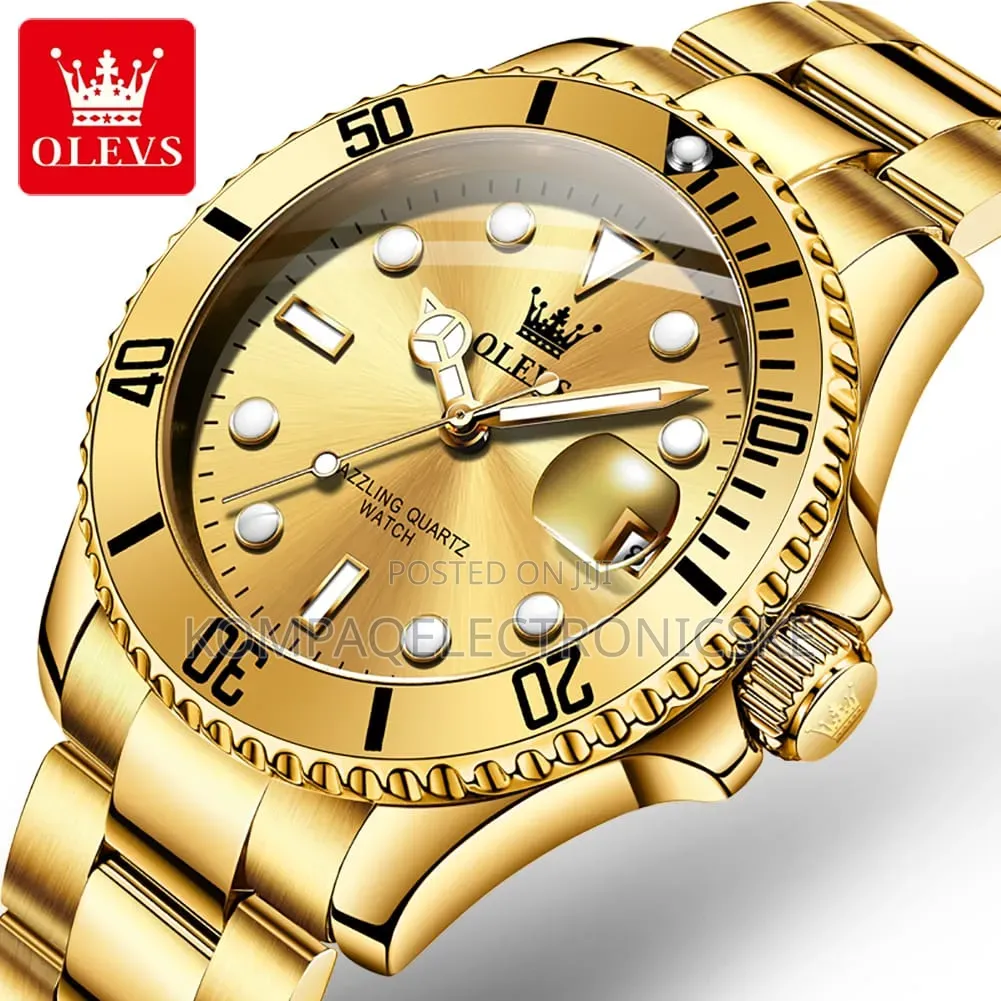 Olevs Gents Executive Designer Fashion Watches Rotating Bezel