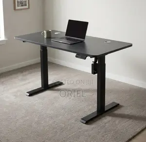Office Desk : Electric Height Adjustable 120CM White Table